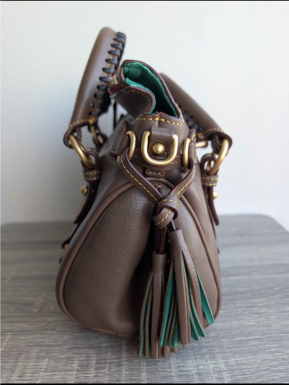Dooney and Bourke micro florentine satchel - color elephant - Picture 7 of 15